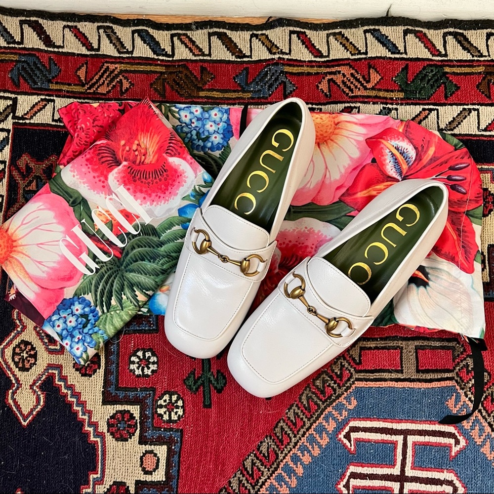 Gucci Houdan 15 Loafer Platforms White Sz 37.5